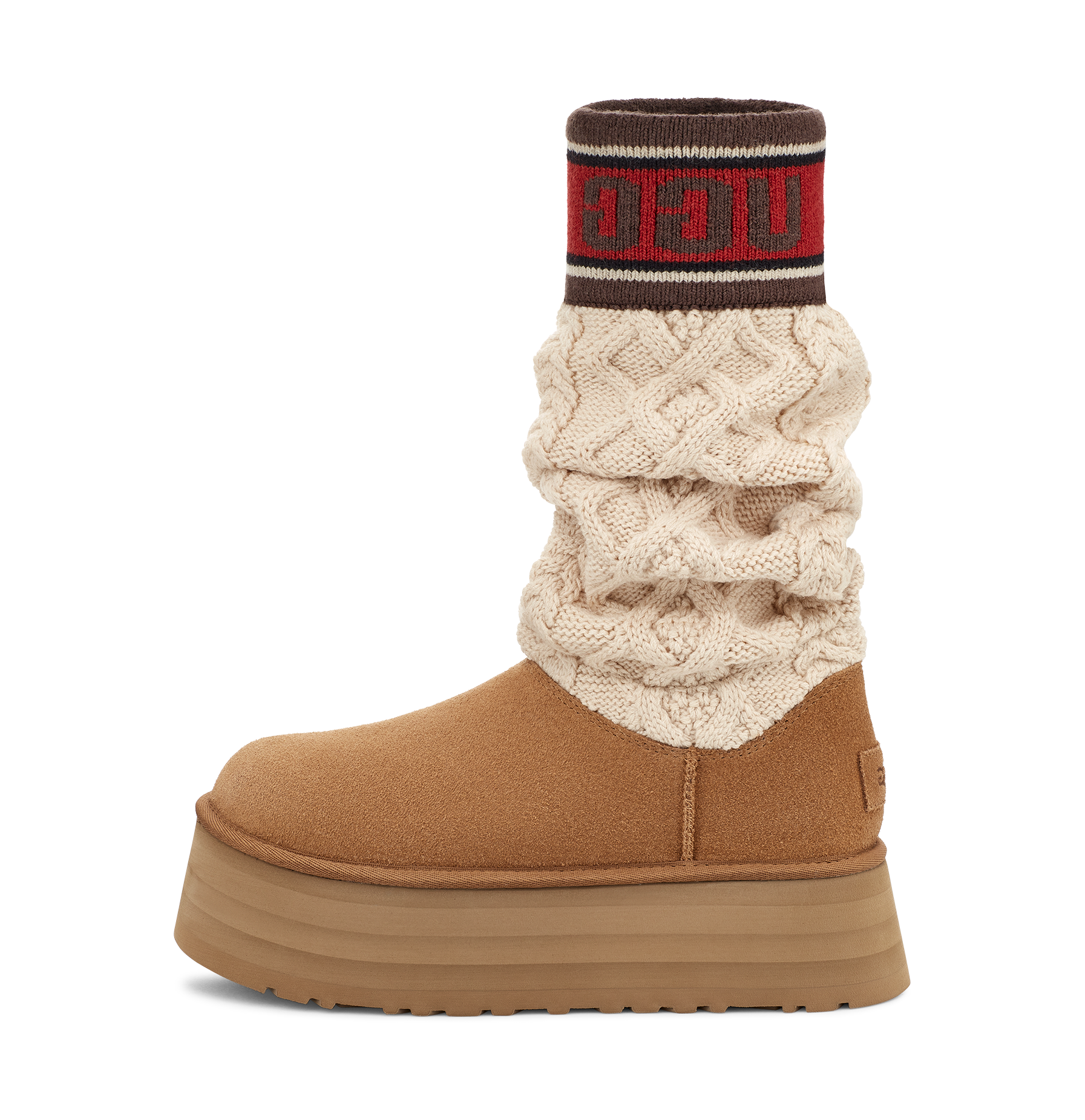 UGG Classic Sweater Letter Boot Chestnut, Chestnut (1144045-CHE)