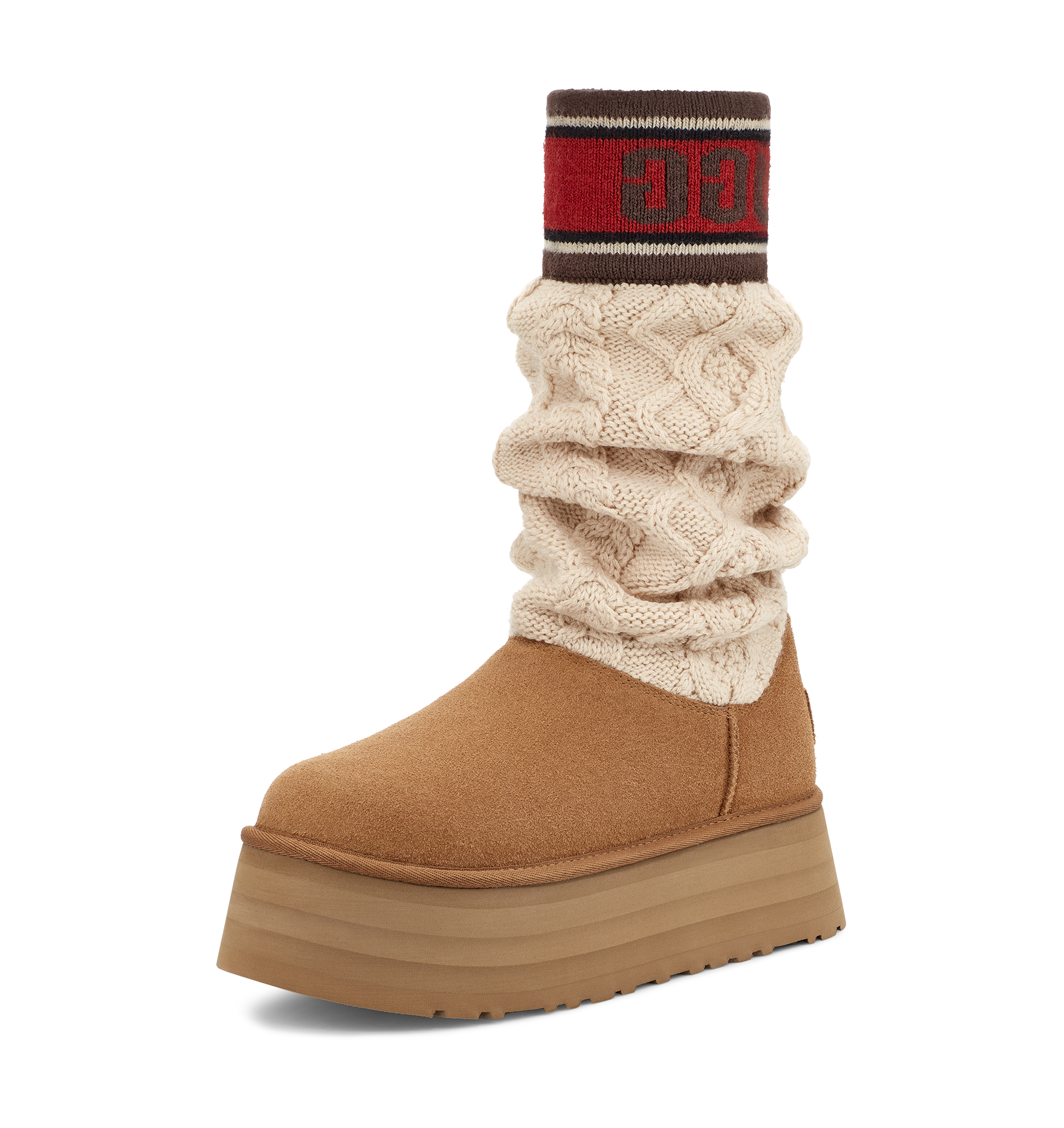 UGG Classic Sweater Letter Boot Chestnut, Chestnut (1144045-CHE)