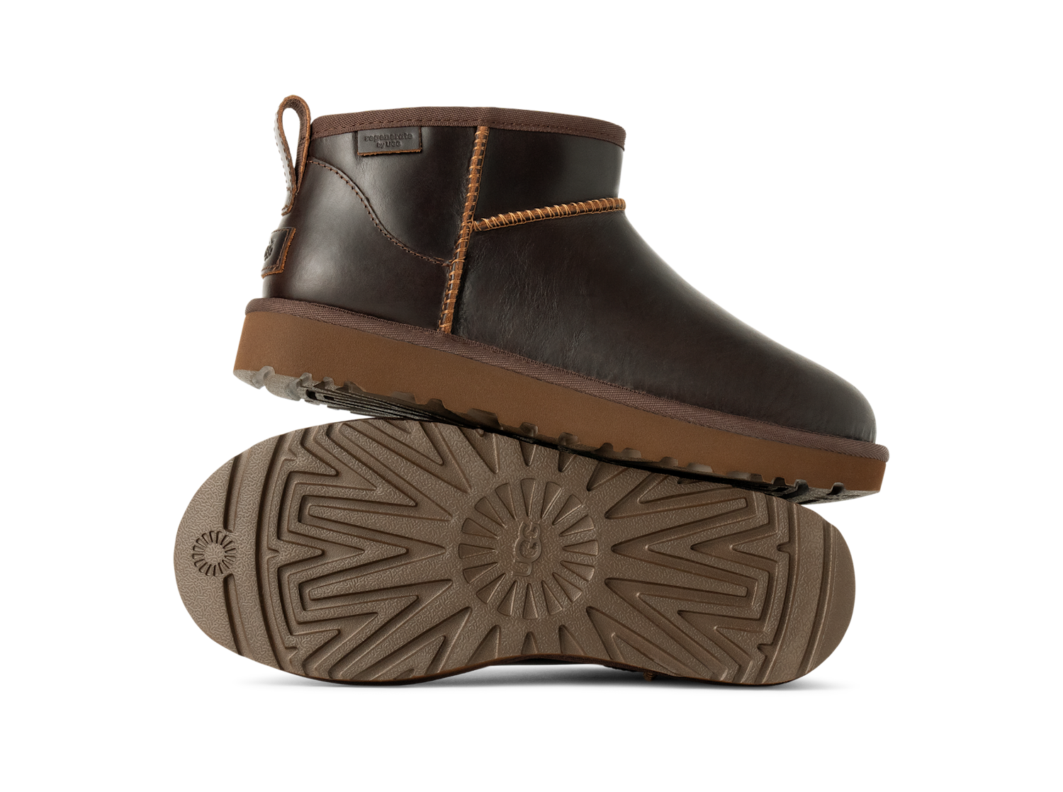 UGG Classic Ultra Mini LTHR Regen Boot Ironwood, Ironwood (1163490-IWD)