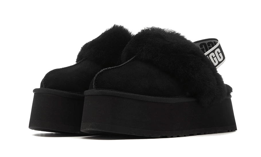 UGG Funkette Slipper Black, Black/Black/White (1113474-BLK)