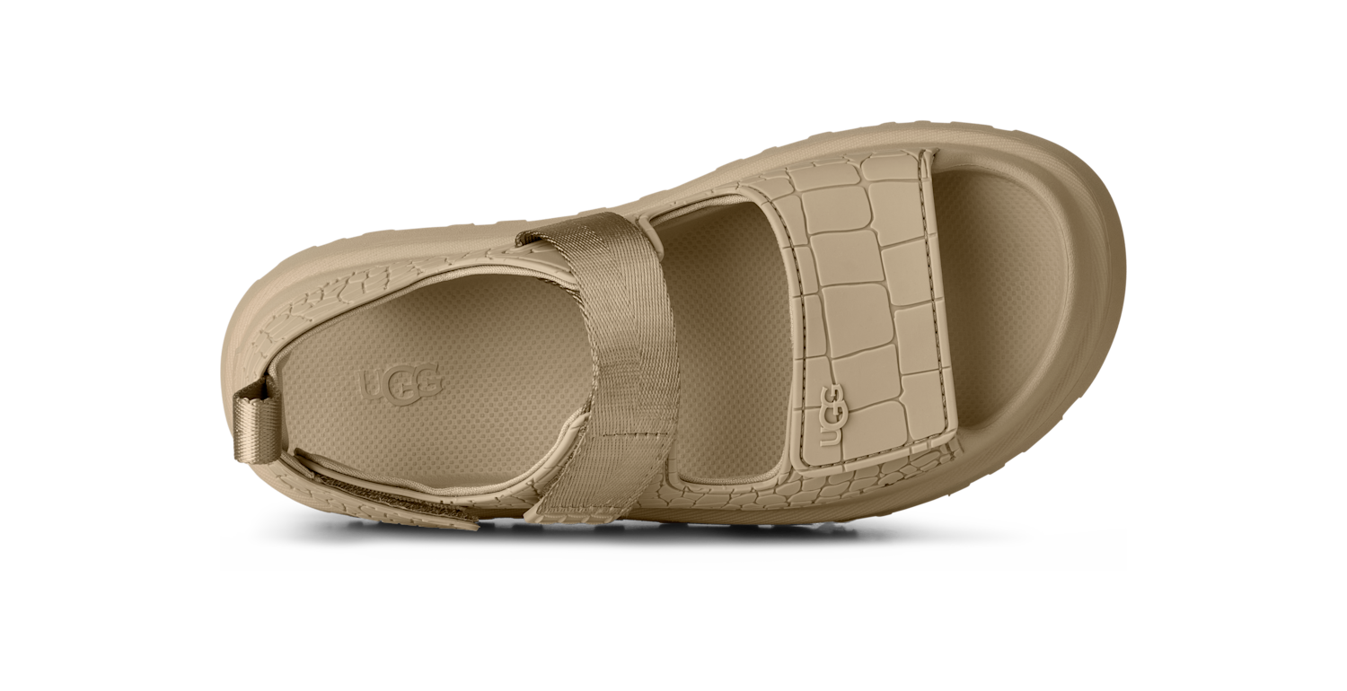 UGG GoldenGlow Embossed Sandal Mustard Seed