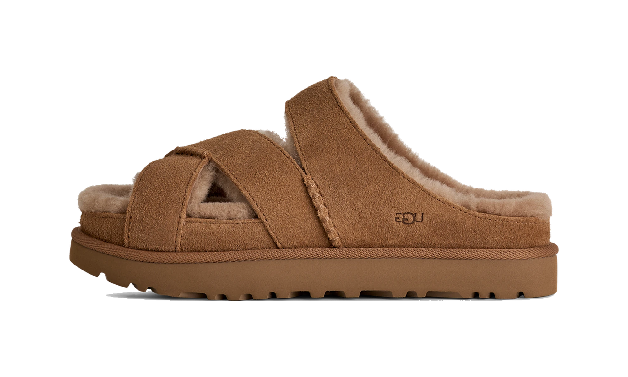 UGG Greenport Cross Strap Slide Chestnut