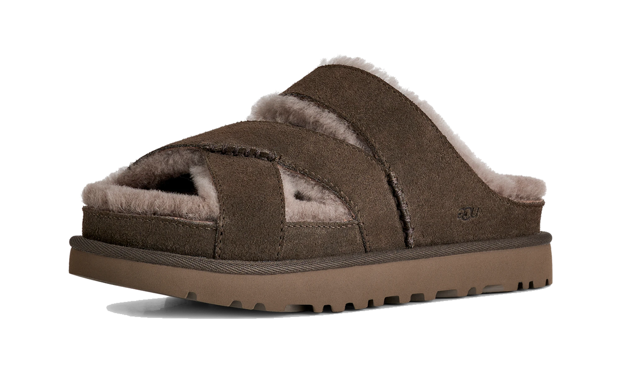 UGG Greenport Cross Strap Slide Dense Smoke
