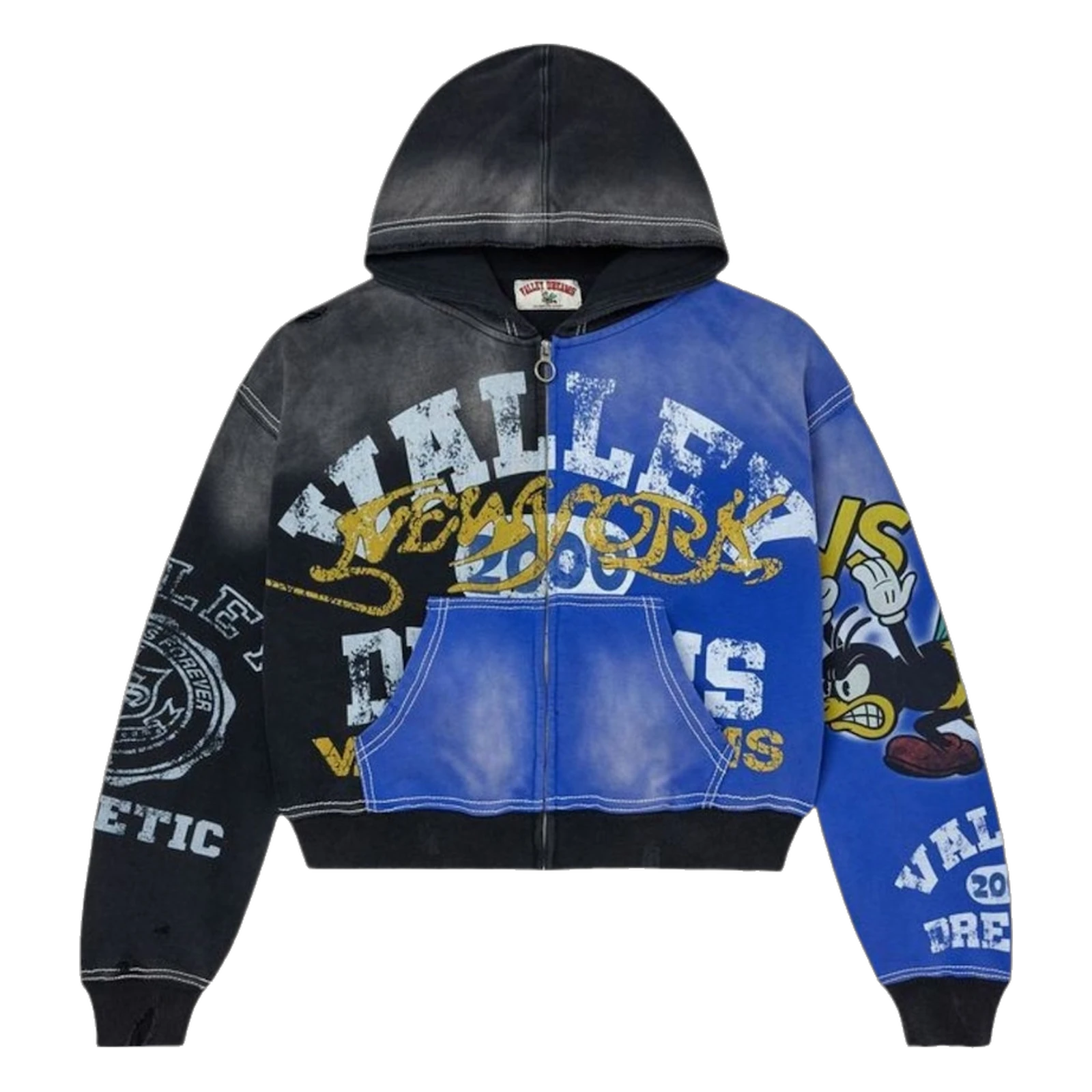 Vale Forever Bipolar Big Zip Up Hoodie Grey