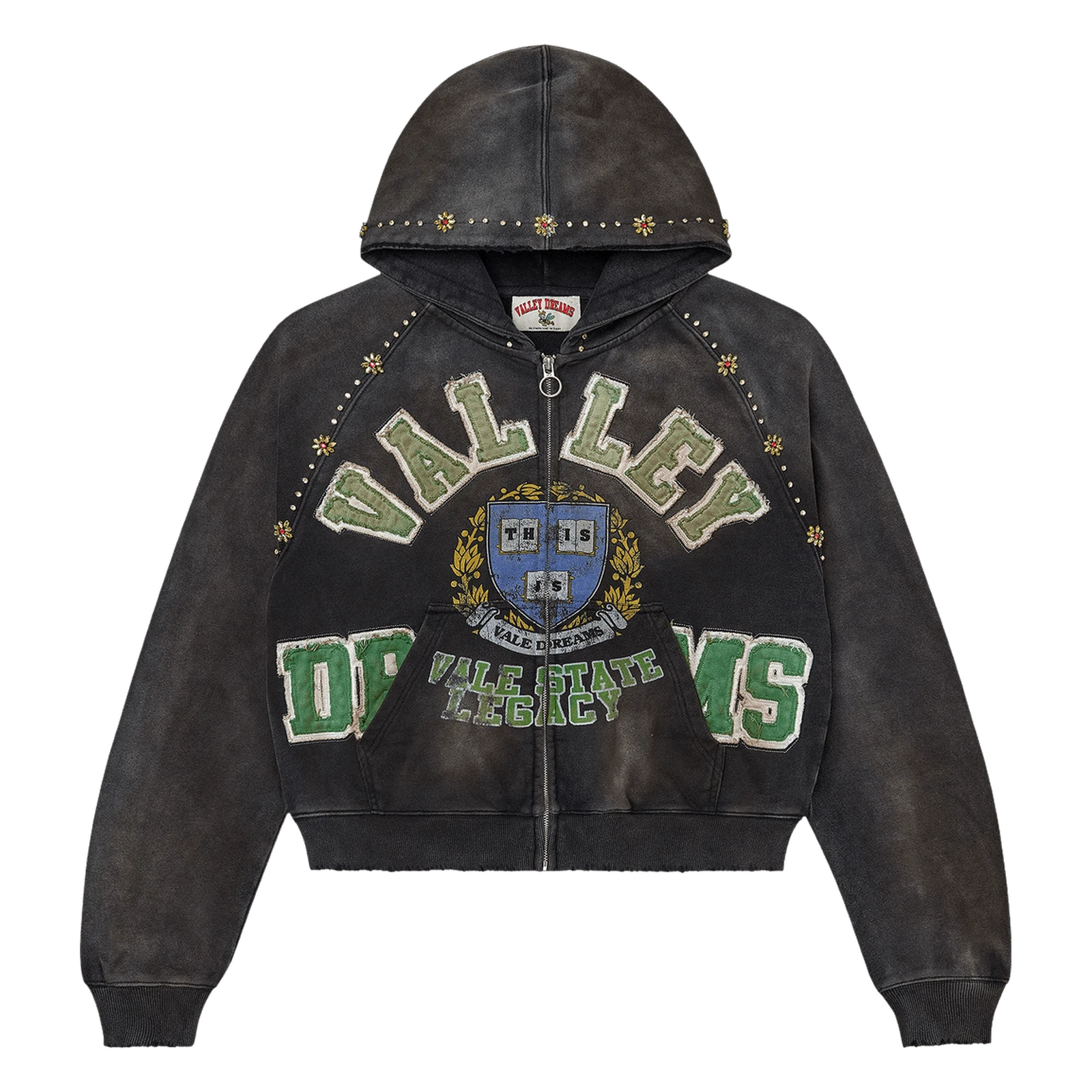 Vale Forever Gem Zip Up Hoodie Black