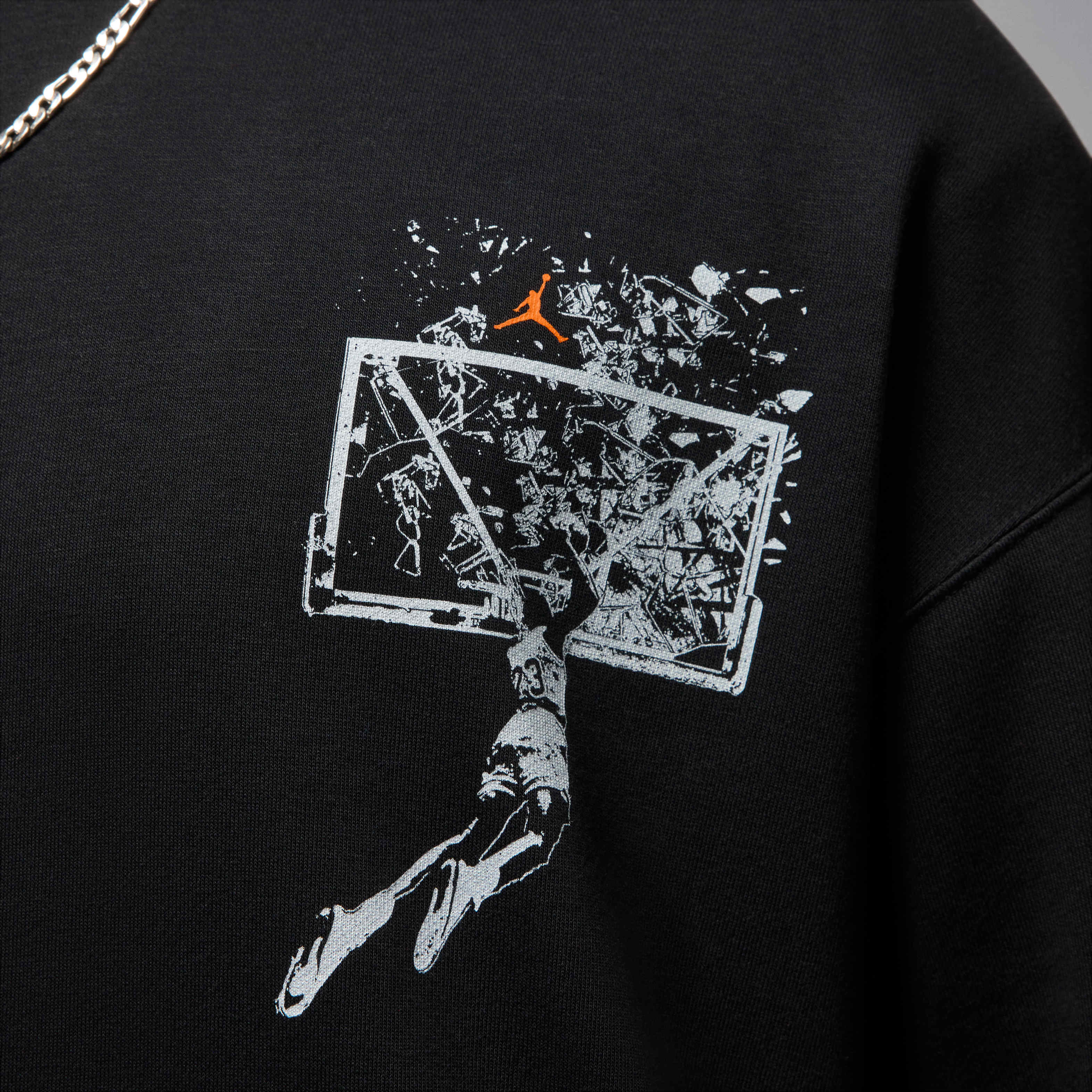 Air Jordan Brooklyn Oversized Pullover Hoodie Black/Starfish