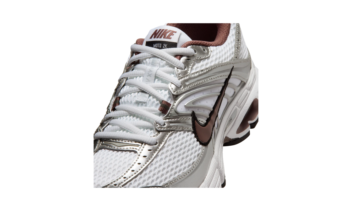 Nike Air Max Moto 2K shoes with reflective accents White/Metallic Silver/Black/Tattoo
