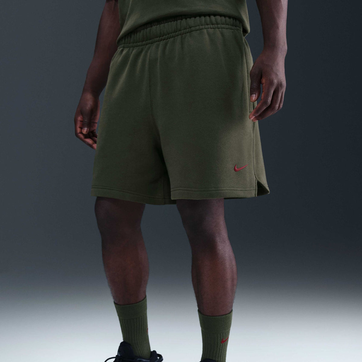 NOCTA Cardinal Fleece Shorts Cargo Khaki/Team Red