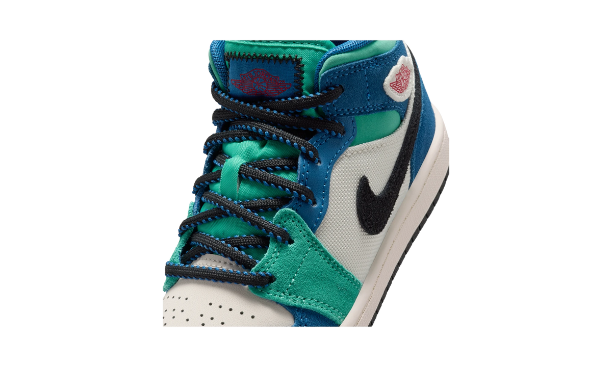 Air Jordan 1 Mid SE Chalk/True Blue/Kinetic Green/University Red