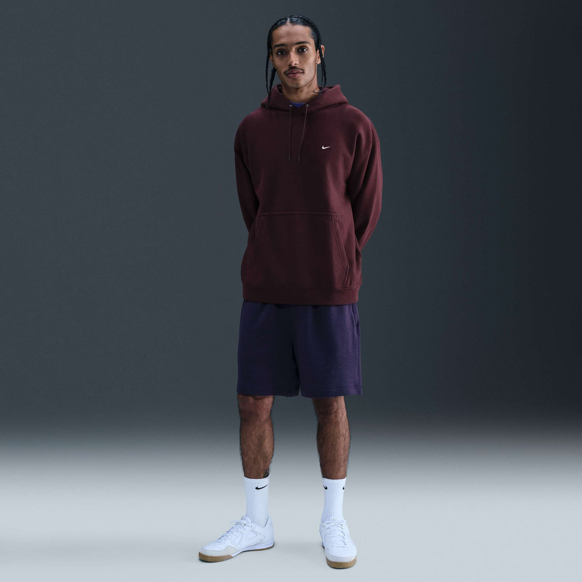 Nike Solo Swoosh Pullover Hoodie Burgundy Crush/Burgundy Crush/White