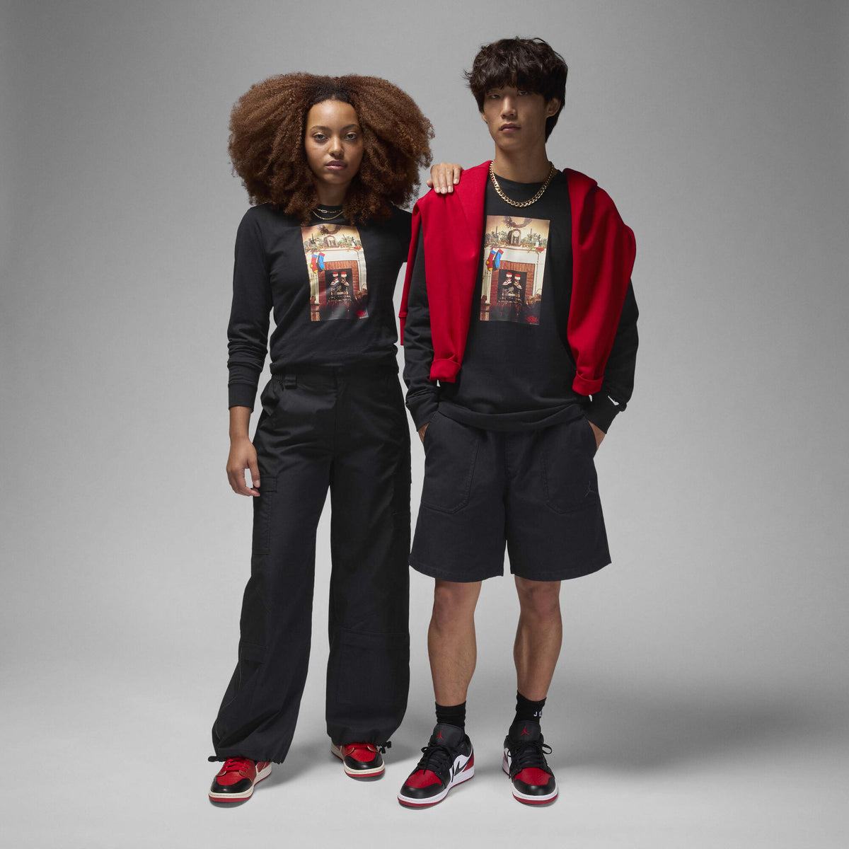 Air Jordan Jumpman Chimney Long-Sleeve T-Shirt Black/White