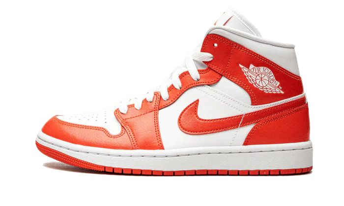 Air Jordan 1 Mid Syracuse, White/White/Habanero Red (BQ6472-116)