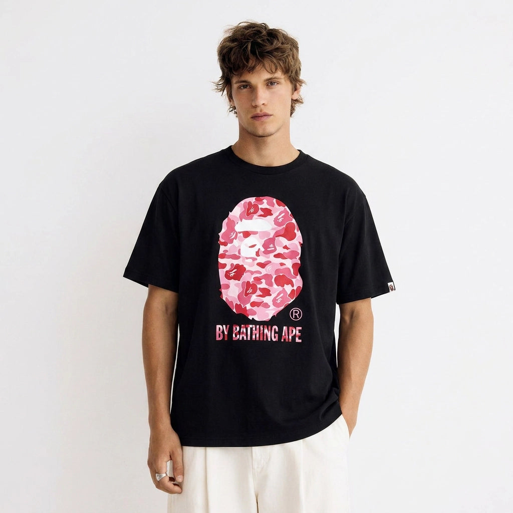 BAPE A Bathing Ape ABC Camo T-Shirt Black Pink