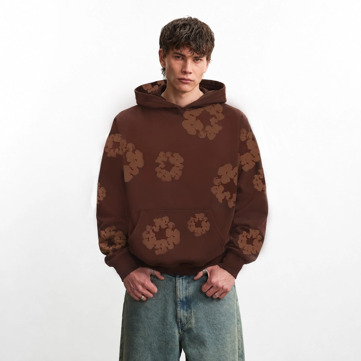 Denim Tears Mono Cotton Wreath Hoodie Brown