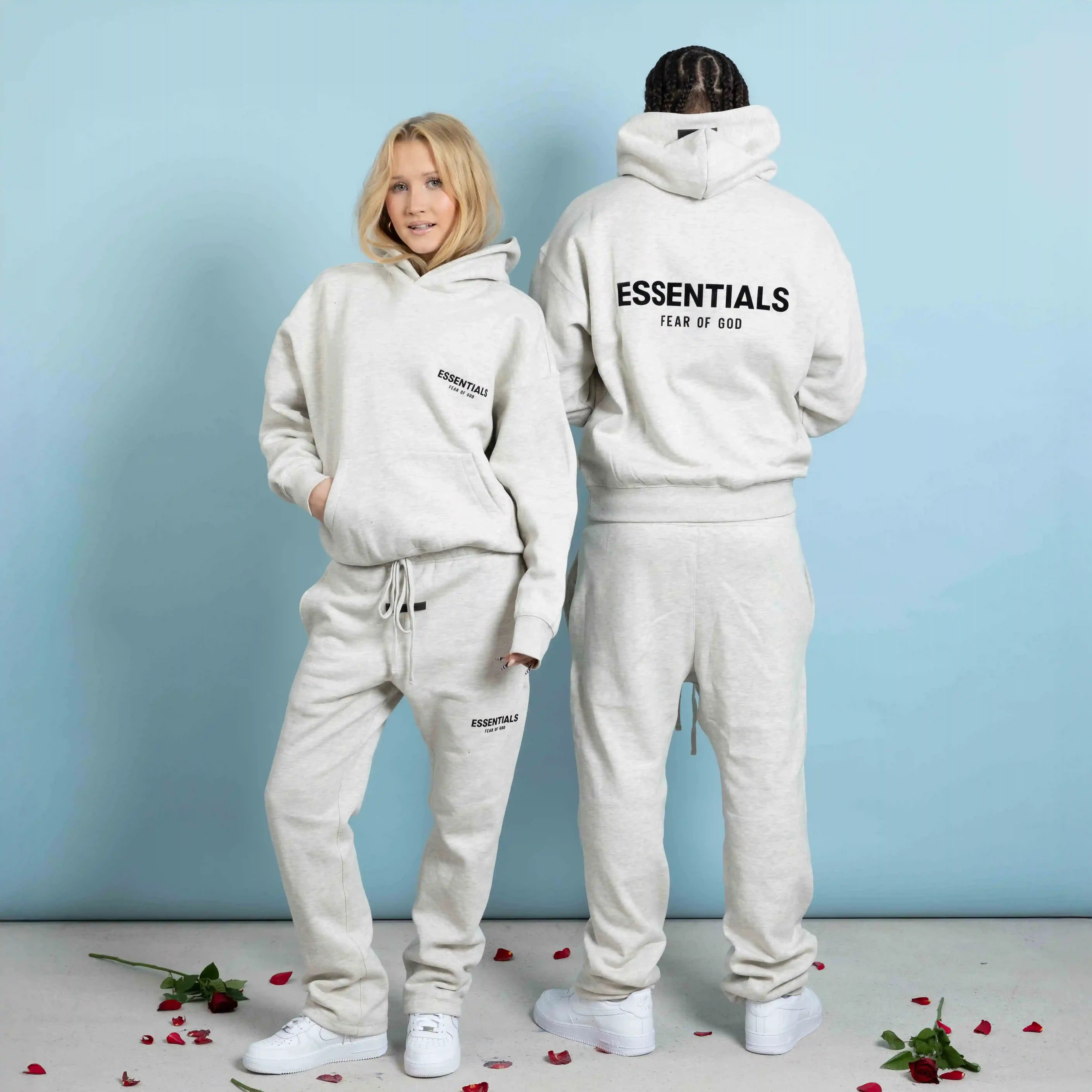 Essentials Light Oatmeal Hoodies 