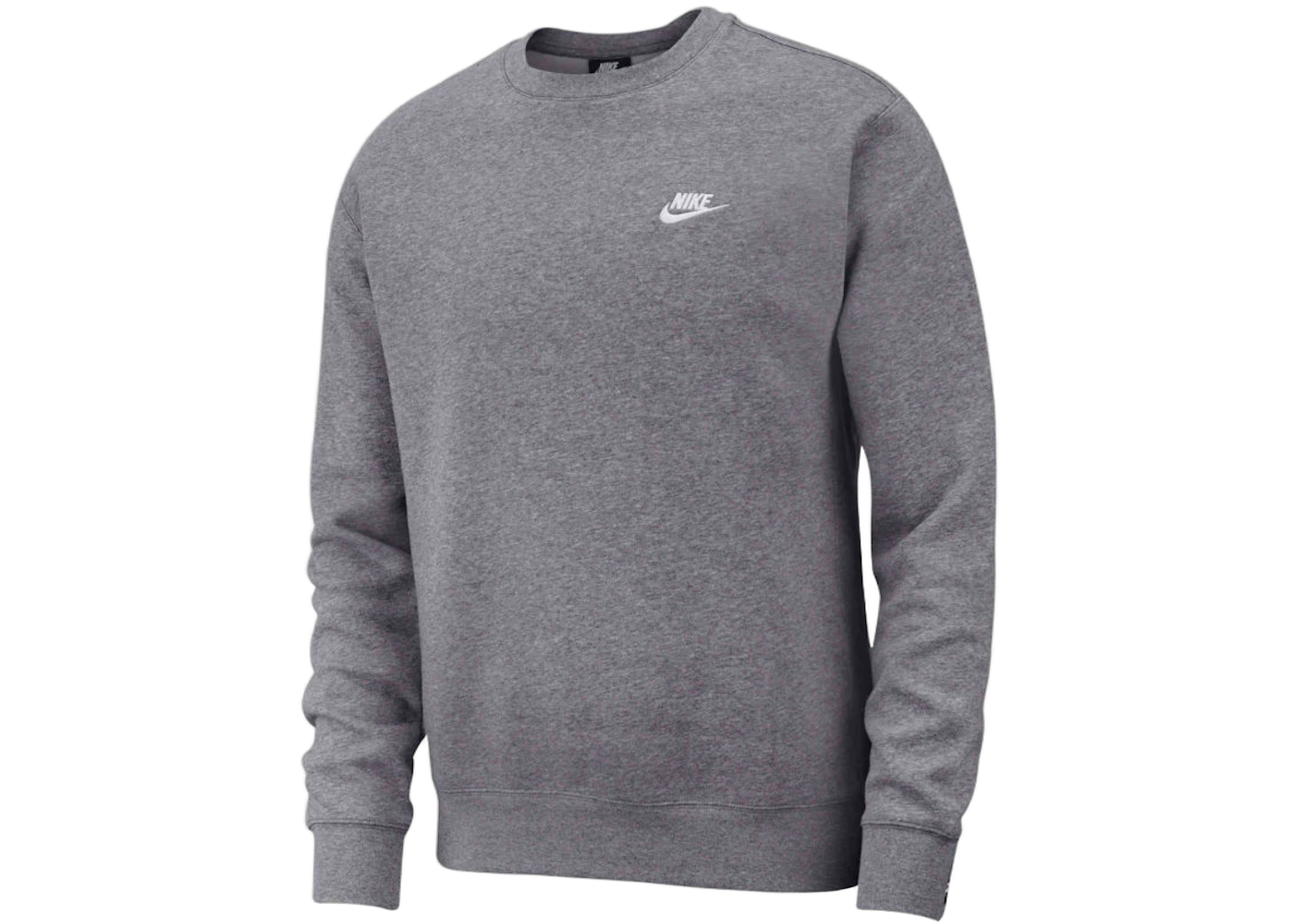 Nike Sportswear Club Fleece Crewneck Charcoal Heather/White