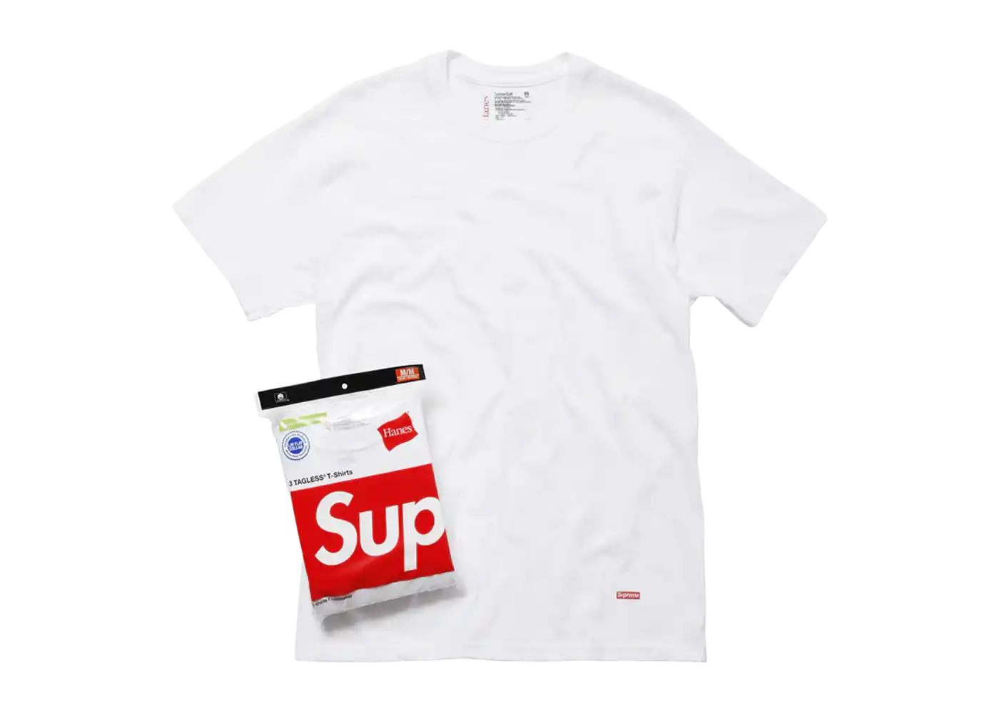 Supreme Hanes Tagless T-shirts (3 Pack) White