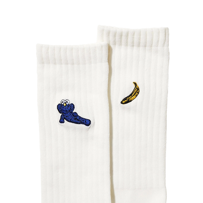 KAWS x Uniqlo Warhol Banana Socks White