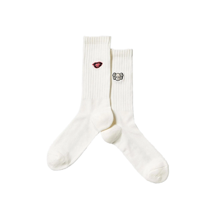 KAWS x Uniqlo Warhol Skull Head Socks White