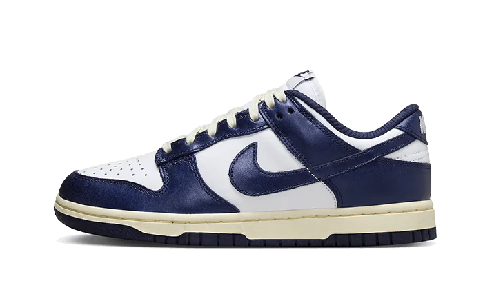 Nike Dunk Low PRM Vintage Navy, White/Midnight Navy-Coconut Milk (FN7197-100)