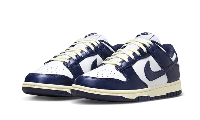 Nike Dunk Low PRM Vintage Navy, White/Midnight Navy-Coconut Milk (FN7197-100)