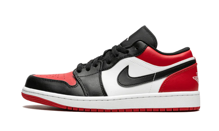 Air Jordan 1 Low Bred Toe, Gym Red/White-Black (553558-612 / 553560-612)