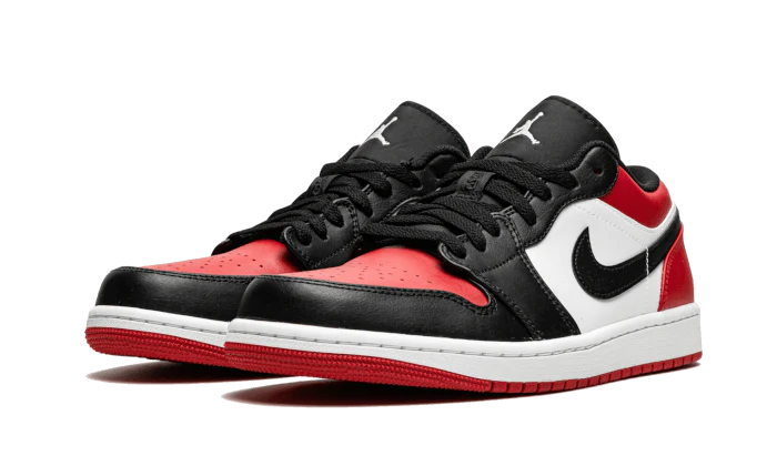 Air Jordan 1 Low Bred Toe, Gym Red/White-Black (553558-612 / 553560-612)