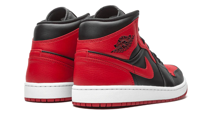 Air Jordan 1 Mid Banned (2020), Black/University Red-Black-White (554724-074 / 554725-074)