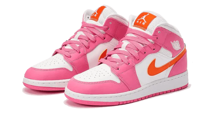 Air Jordan 1 Mid Pinksicle Safety Orange, Pinksicle/Safety Orange/White (DX3240-681)