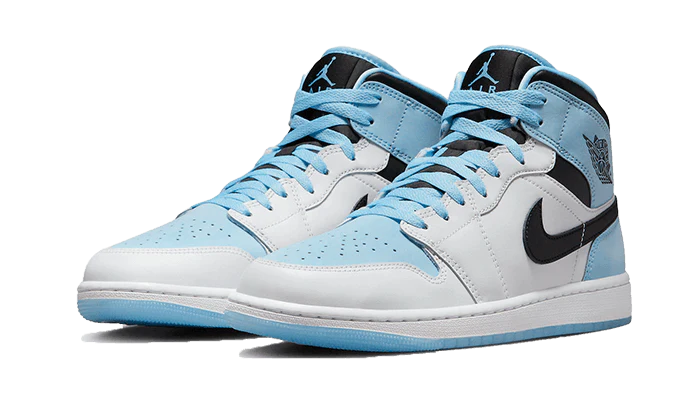 Air Jordan 1 Mid SE Ice Blue (2023), White/Ice Blue-Black (DV1308-104 / DV1337-104)