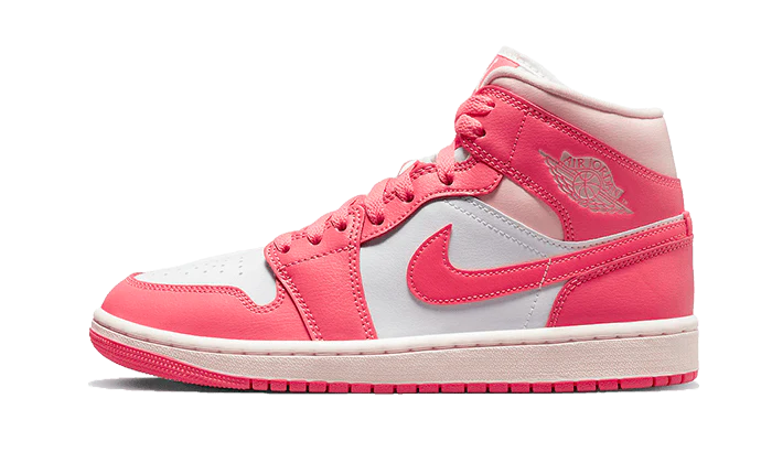 Air Jordan 1 Mid Strawberries and Cream, White/Sea Coral-Atmosphere-Sail (BQ6472-186)