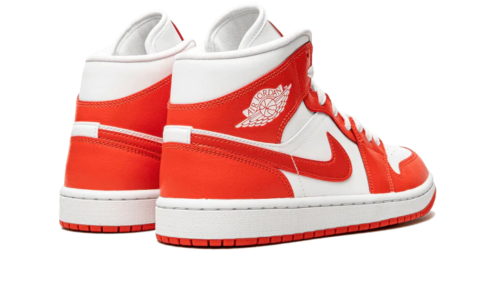 Air Jordan 1 Mid Syracuse, White/White/Habanero Red (BQ6472-116)