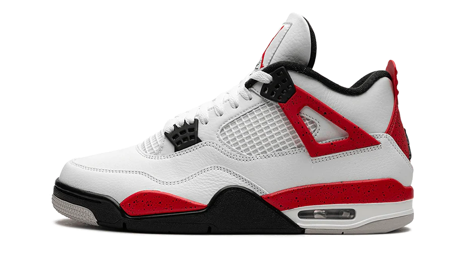 Air Jordan 4 Retro Red Cement, White/Fire Red/Black/Neutral Grey (DH6927-161 / 408452-161)