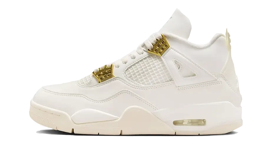 Air Jordan 4 Retro Metallic Gold, Sail/Metallic Gold/Black (AQ9129-170)