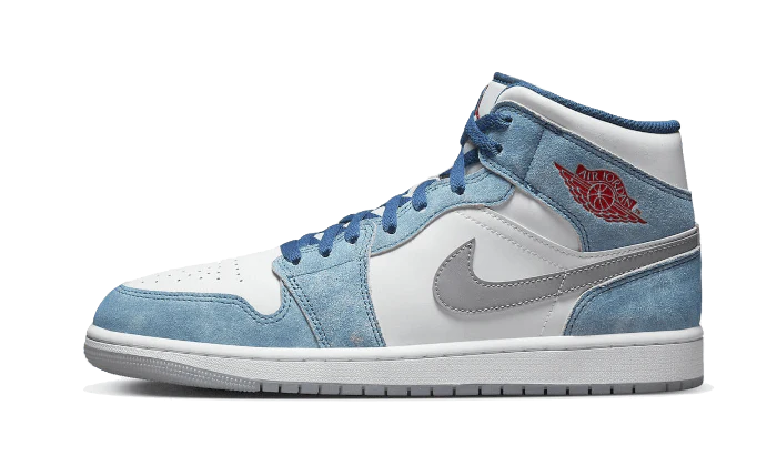 Air Jordan 1 Mid French Blue Fire Red, French Blue/Fire Red-White-Light Steel Grey (DN3706-401 / DR6235-401)