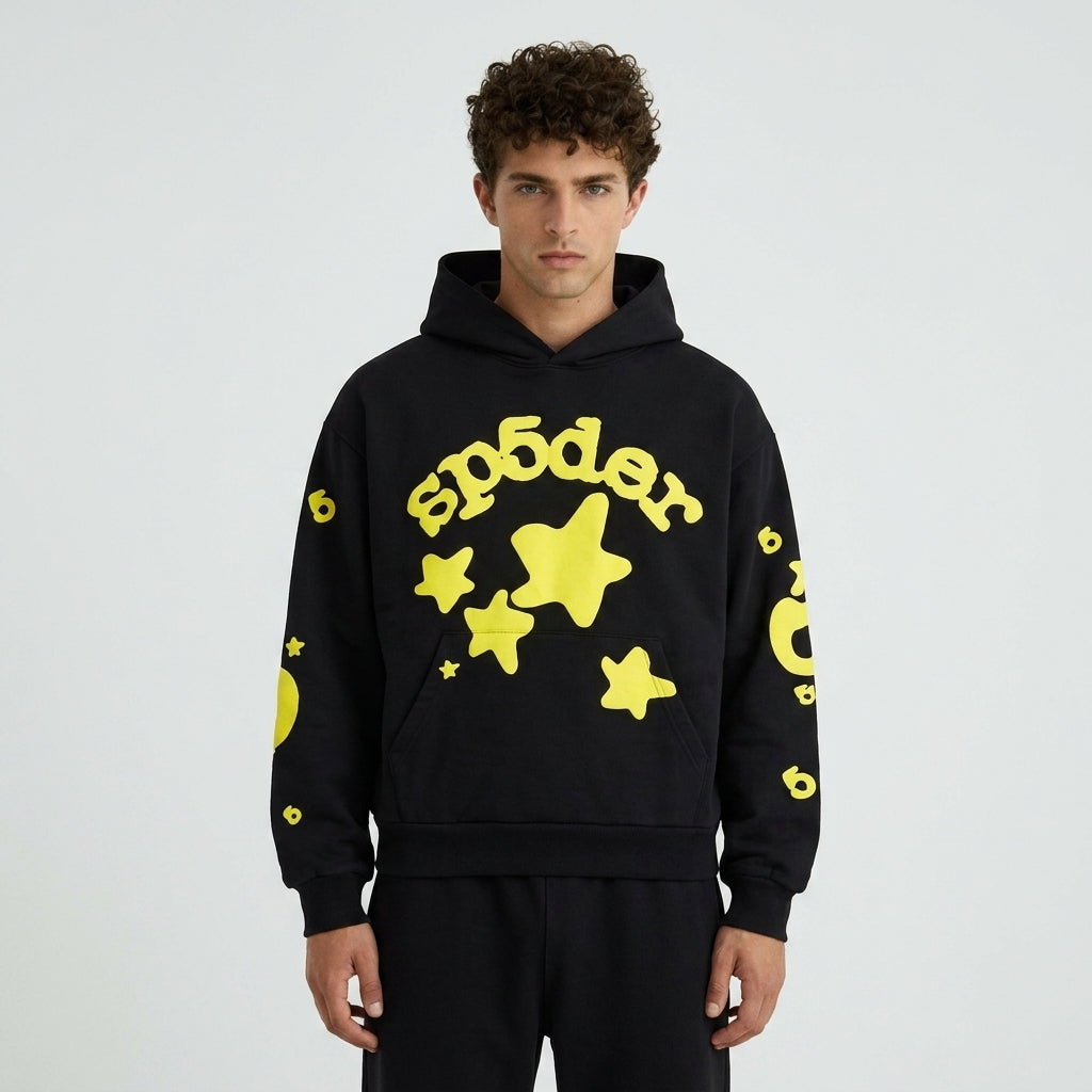 Sp5der Beluga Hoodie Onyx/Yellow