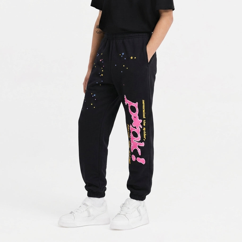 Sp5der P*NK Sweatpants Black