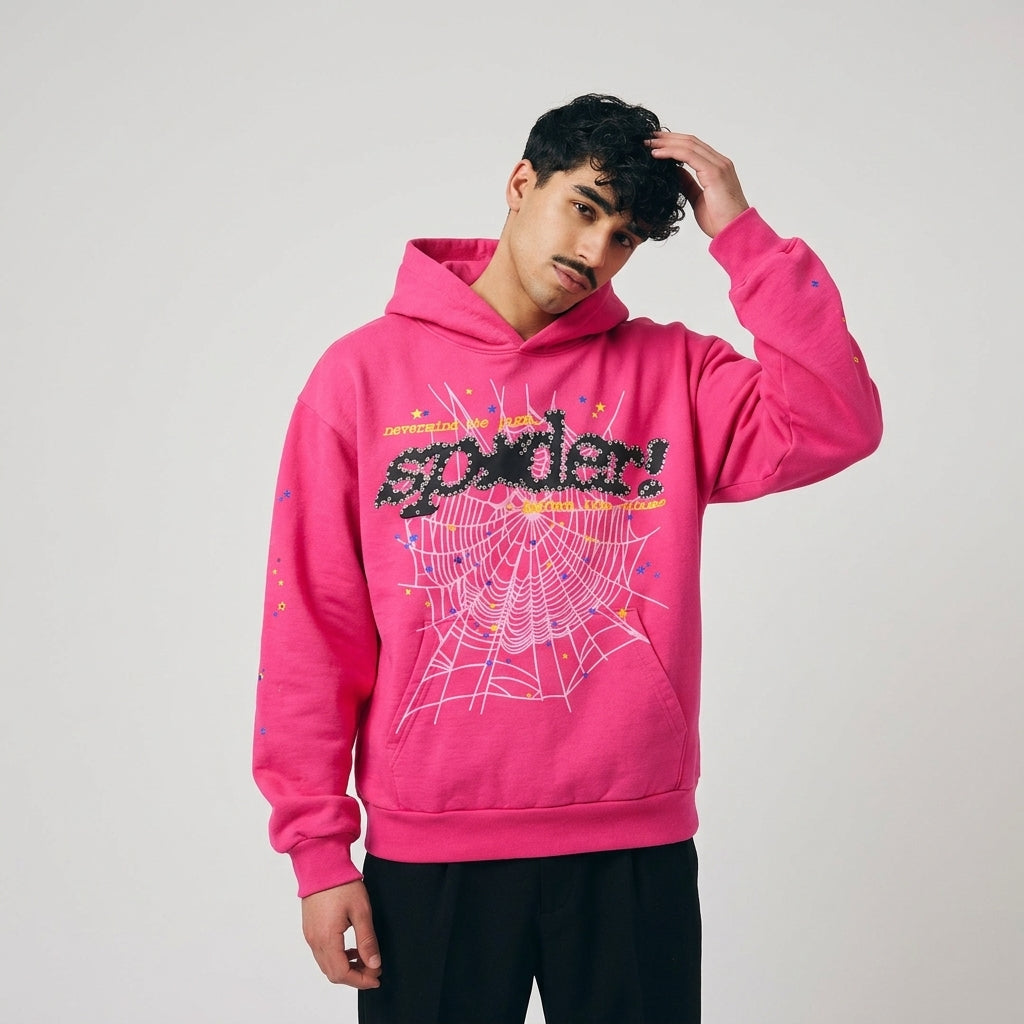 Sp5der P*NK V2 Hoodie Pink