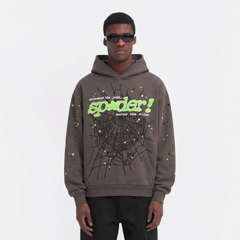 Sp5der Punk V2 Hoodie Slate Grey