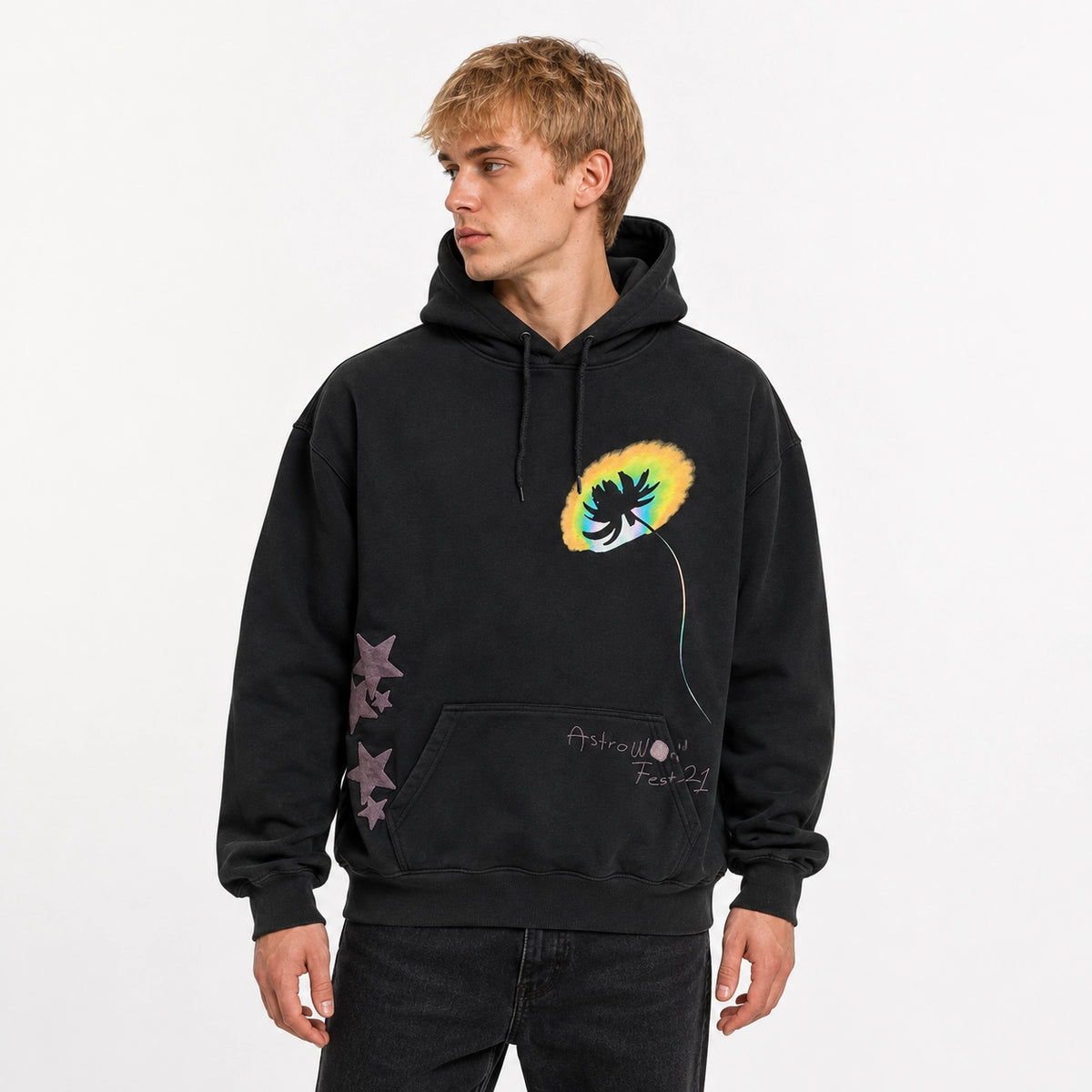 Travis Scott Face Melt Hoodie Black