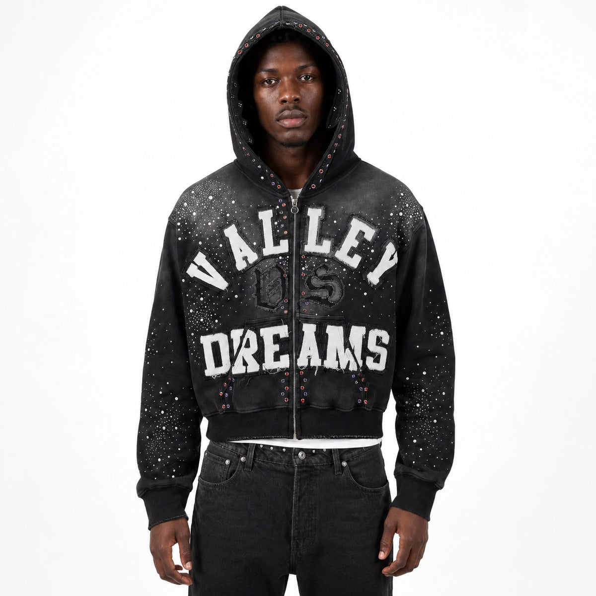 Vale Forever Classico Zip Up Hoodie Black