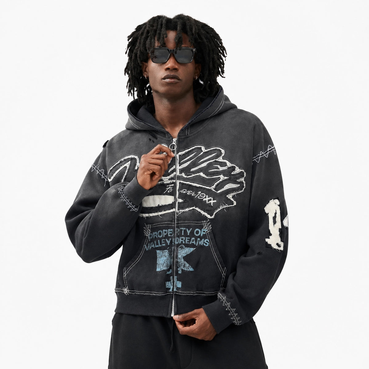 Vale Forever Religion Zip Up Hoodie Black